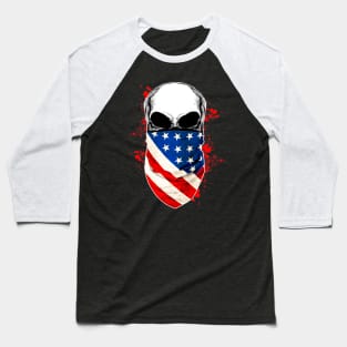 skull bandanas american usa flag Baseball T-Shirt